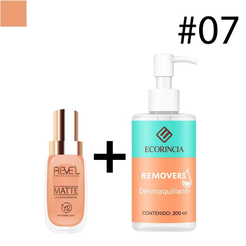 GENERICO - Pack Liquid Foundation Matte 07 REVEL + Removedor 200 ml