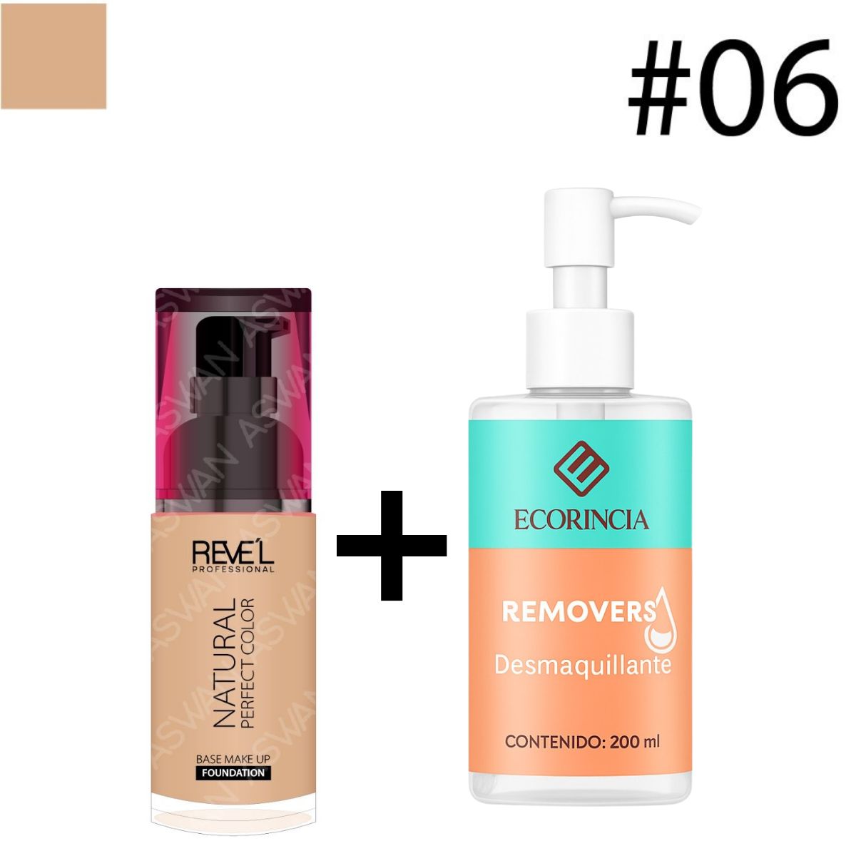 GENERICO - Pack Base Natural Perfect Color 06 REVEL + Removedor 200 ml