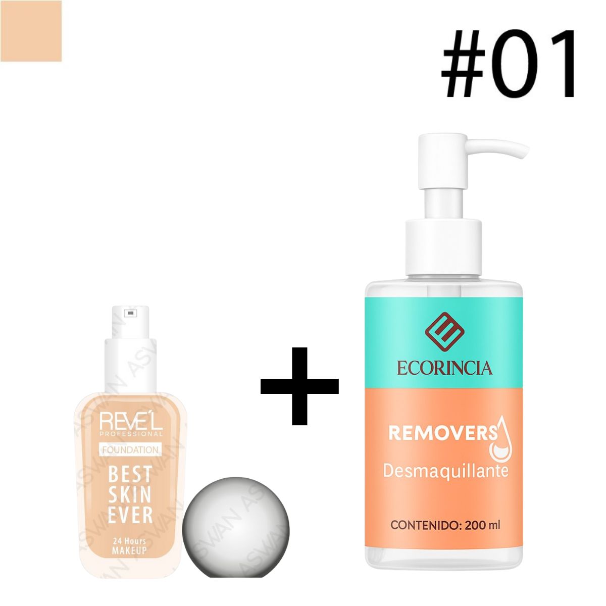 GENERICO - Pack Base Liquida Best Skin Ever 01 REVEL + Removedor 200 ml