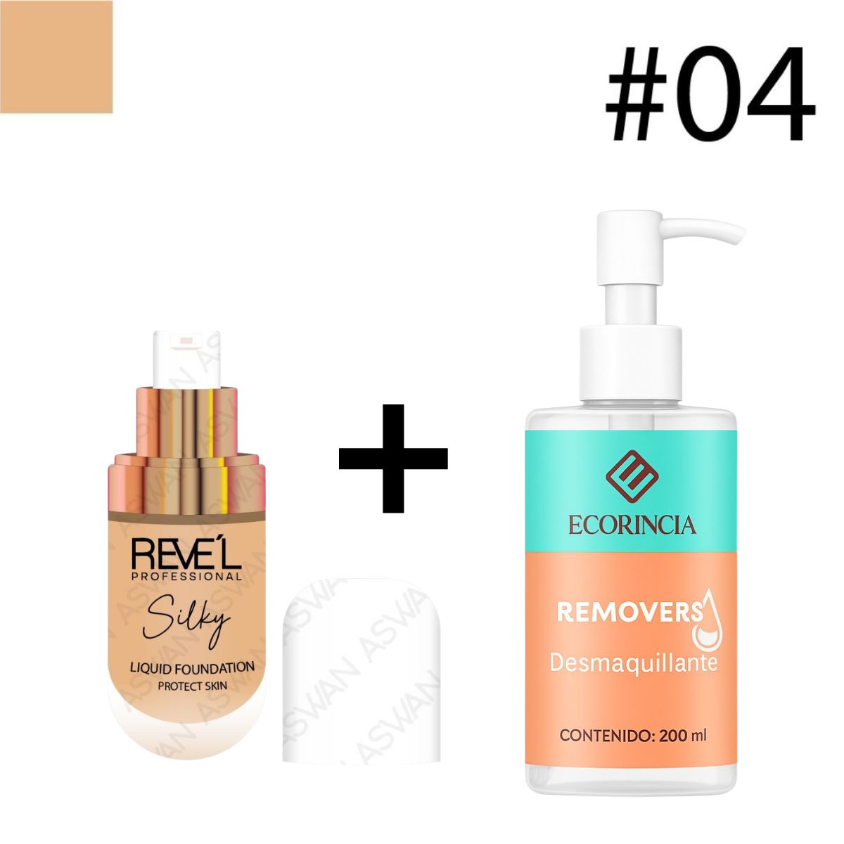 GENERICO - Pack Base Liquida Skin Matte  04 REVEL + Removedor 200 ml