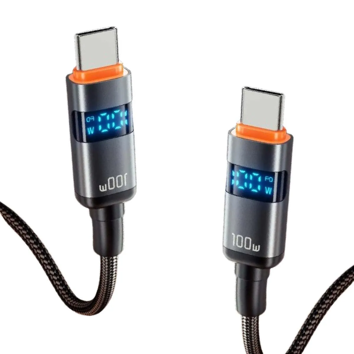 ESSAGER - Cable de Carga Rápida Con Pantalla  5A 100W Tipo-C a Tipo-C Essager