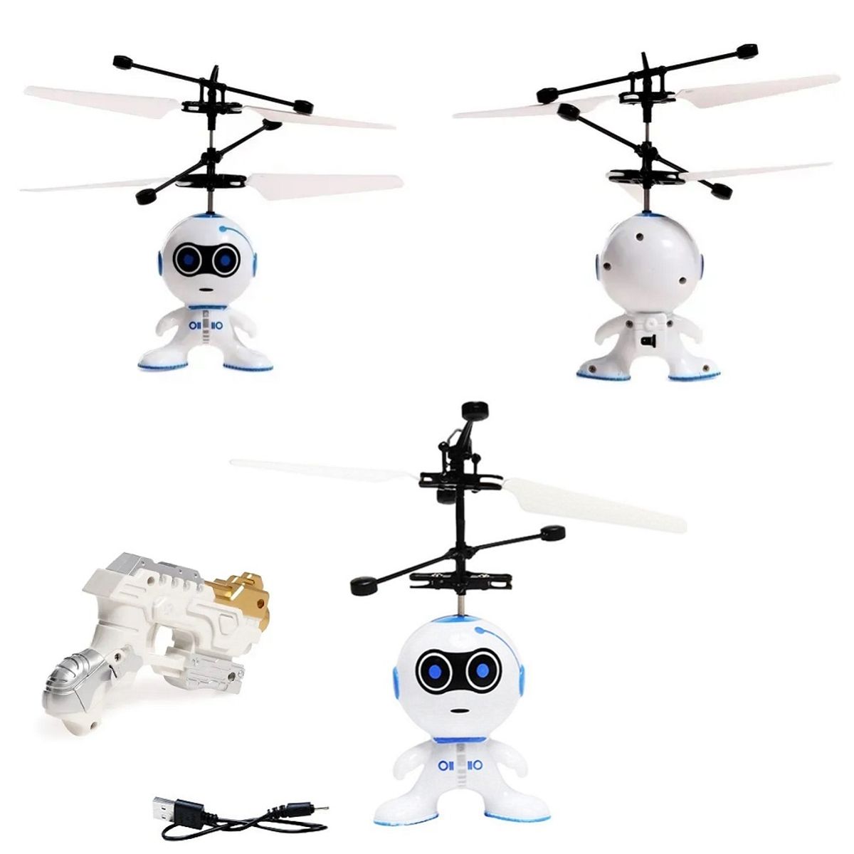 GENERICO - DRON ROBOT VOLADOR DE JUGUETE CON PISTOLA CON LUCES