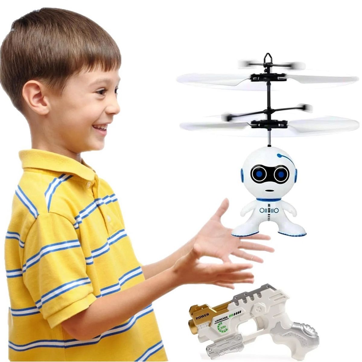 GENERICO - DRON ROBOT VOLADOR DE JUGUETE CON PISTOLA CON LUCES