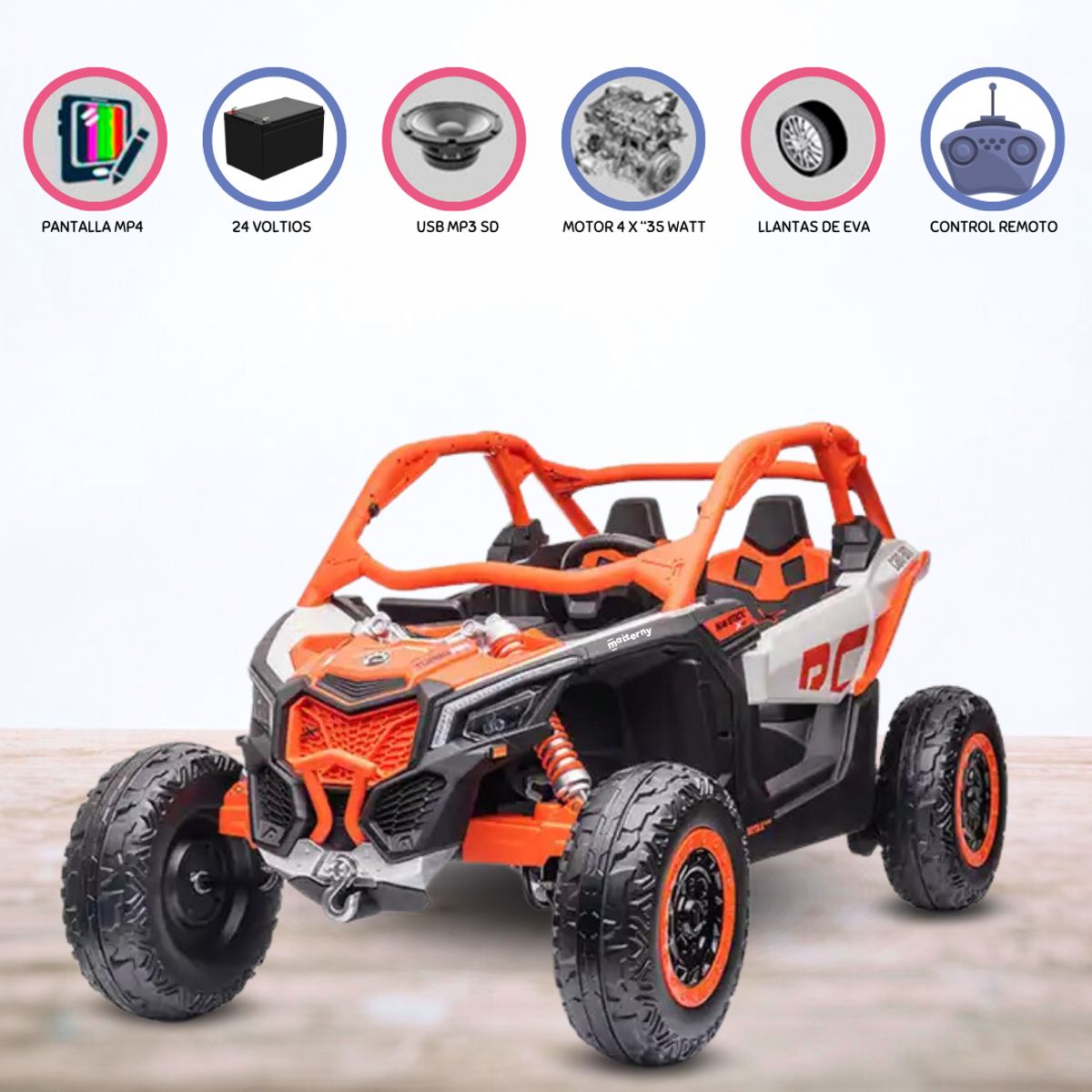 CAN AM - Carro a Batería 4 X 4 TUBULAR «CAN-AM» ORANGE