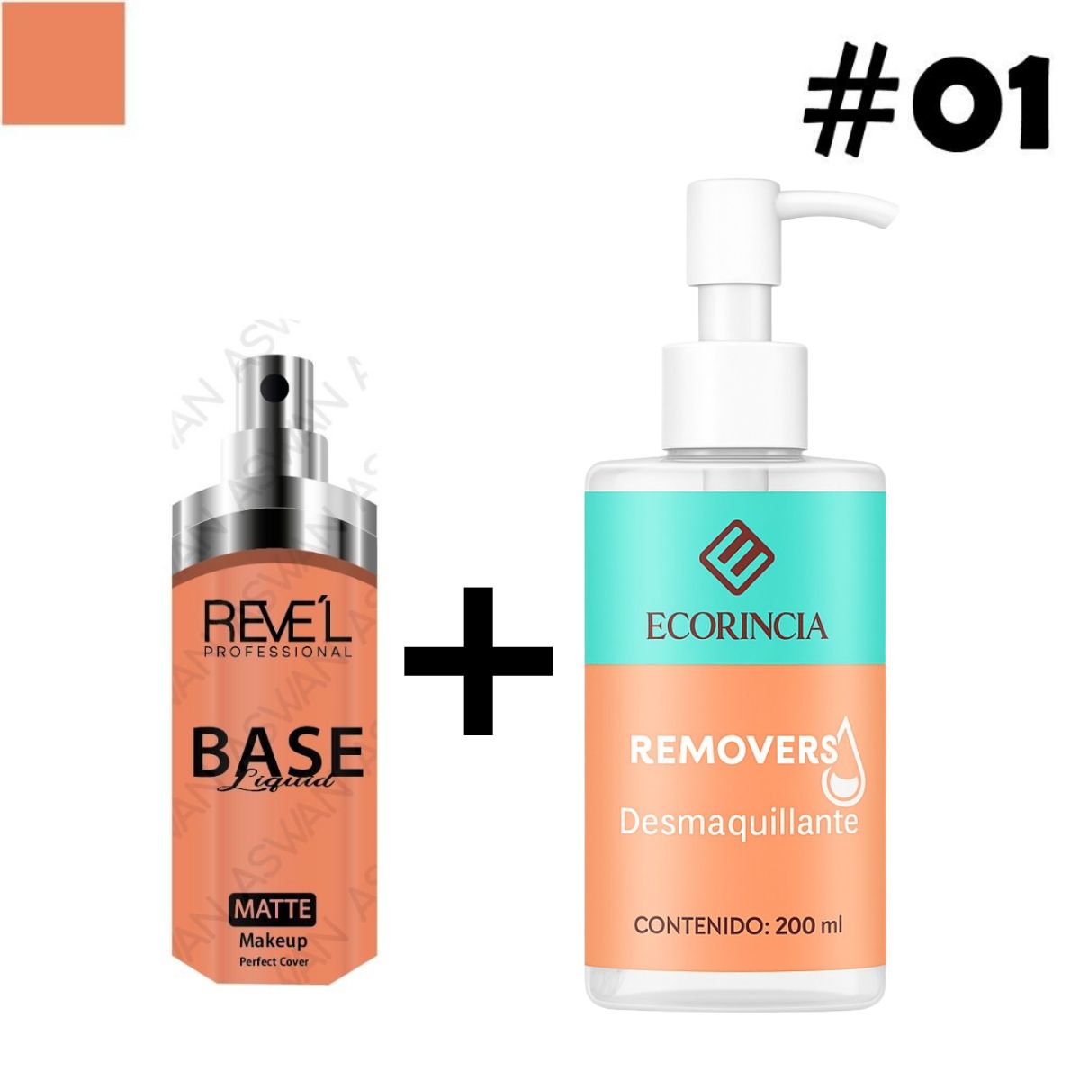 GENERICO - Pack Foundation Liquid Matte 01 REVEL + Removedor 200 ml