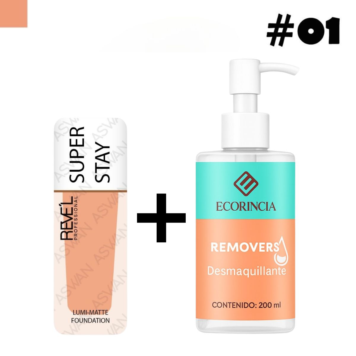 GENERICO - Pack Fundation Super Stay 01 REVEL + Removedor 200 ml