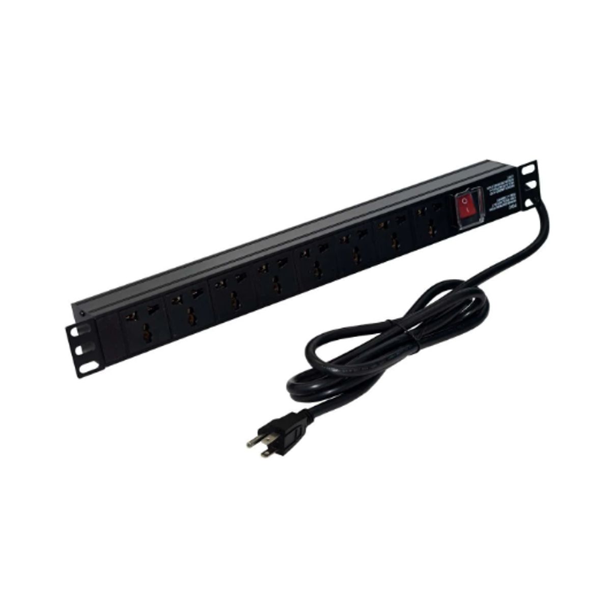 AMERICAN NET - Power Rack 8 Tomas Universales 1.8 Metros 14 AWG Negro PR-PDR