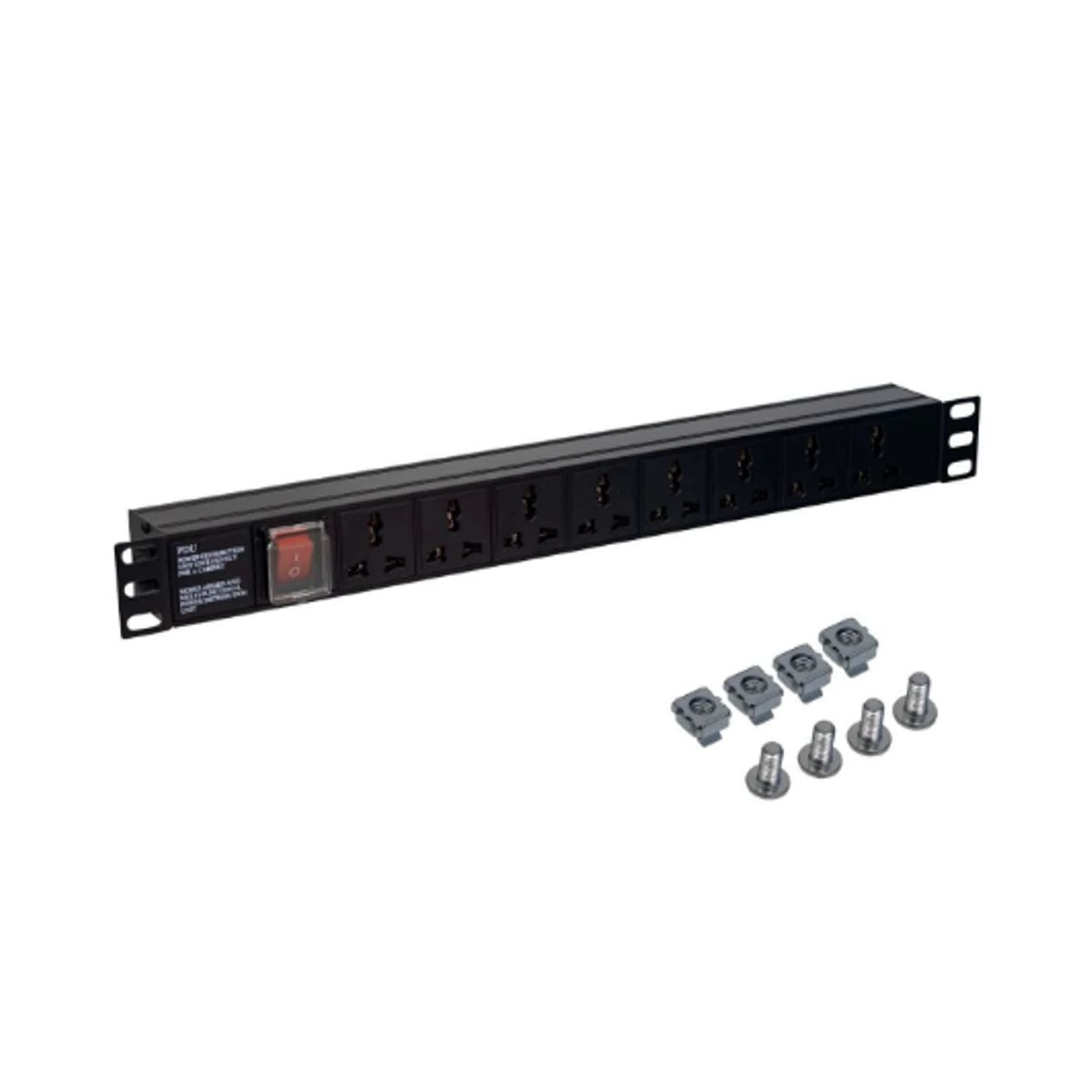 AMERICAN NET - Power Rack 8 Tomas Universales 1.8 Metros 14 AWG Negro PR-PDR