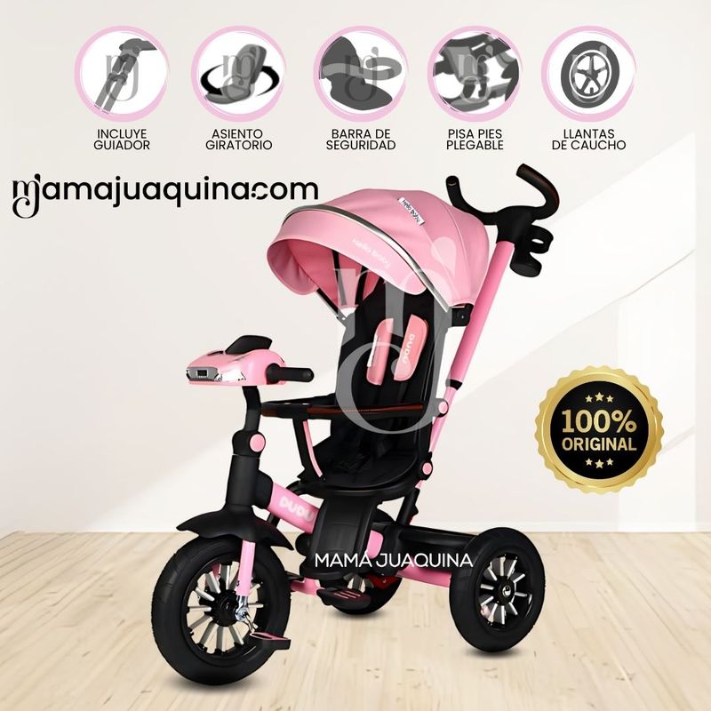 BABY - Triciclo Guiador Musical «DUDU» Pink