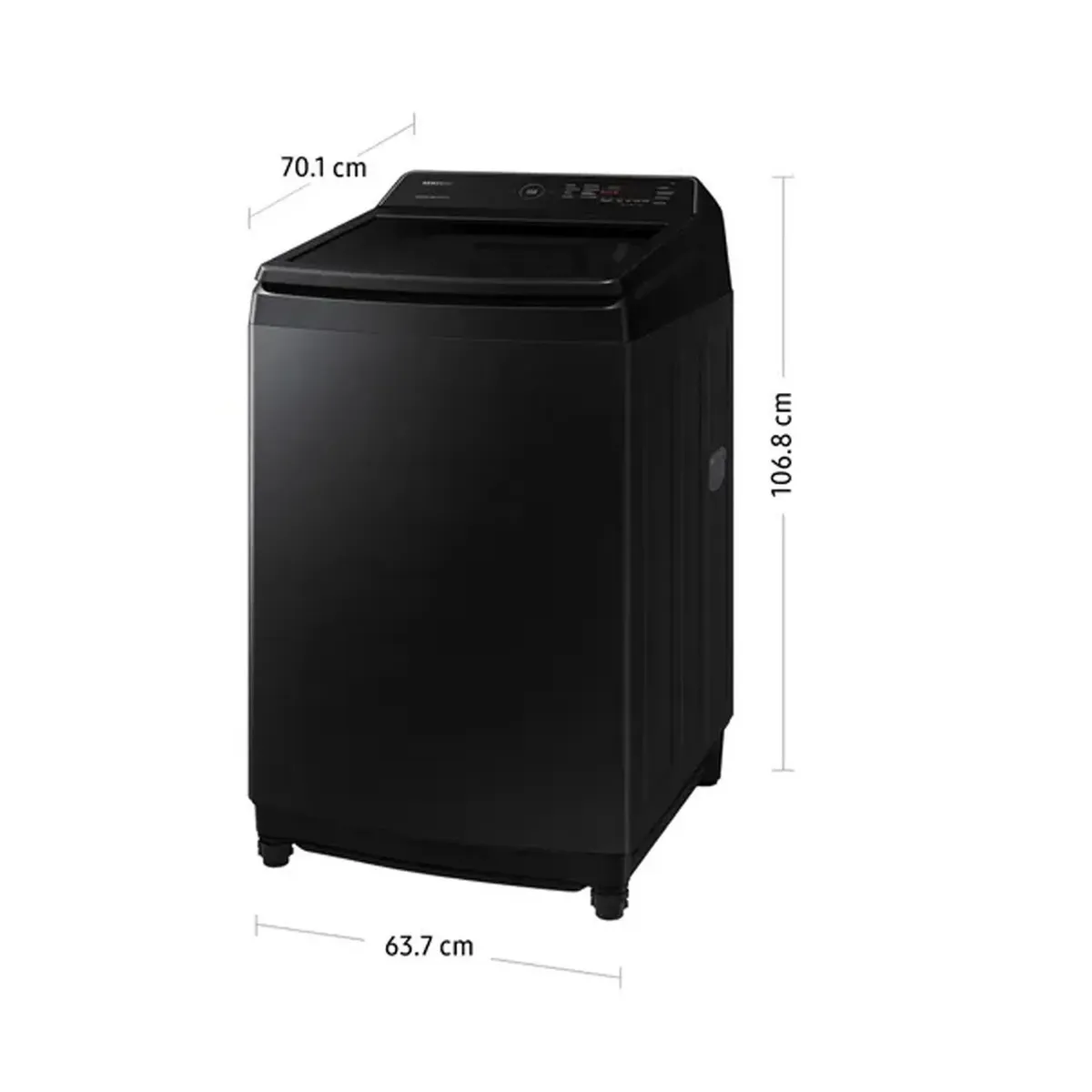 SAMSUNG - Lavadora Samsung 17 Kg EcoBubble Carga Superior WA17CG6441BVPE Negro