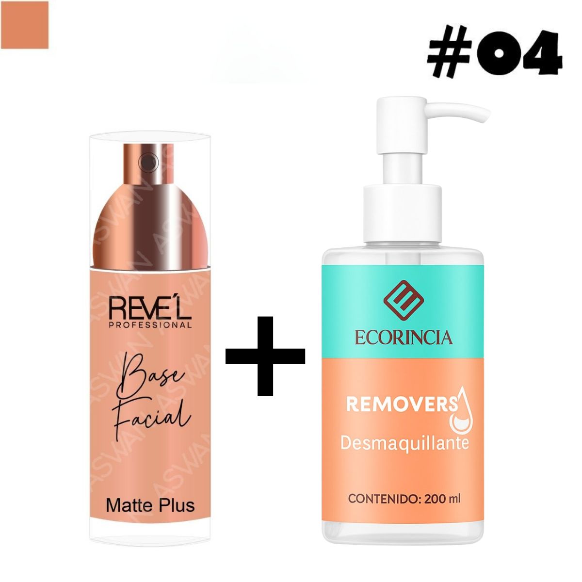 GENERICO - Pack Base Facial Matte Plus 04 REVEL + Removedor 200 ml