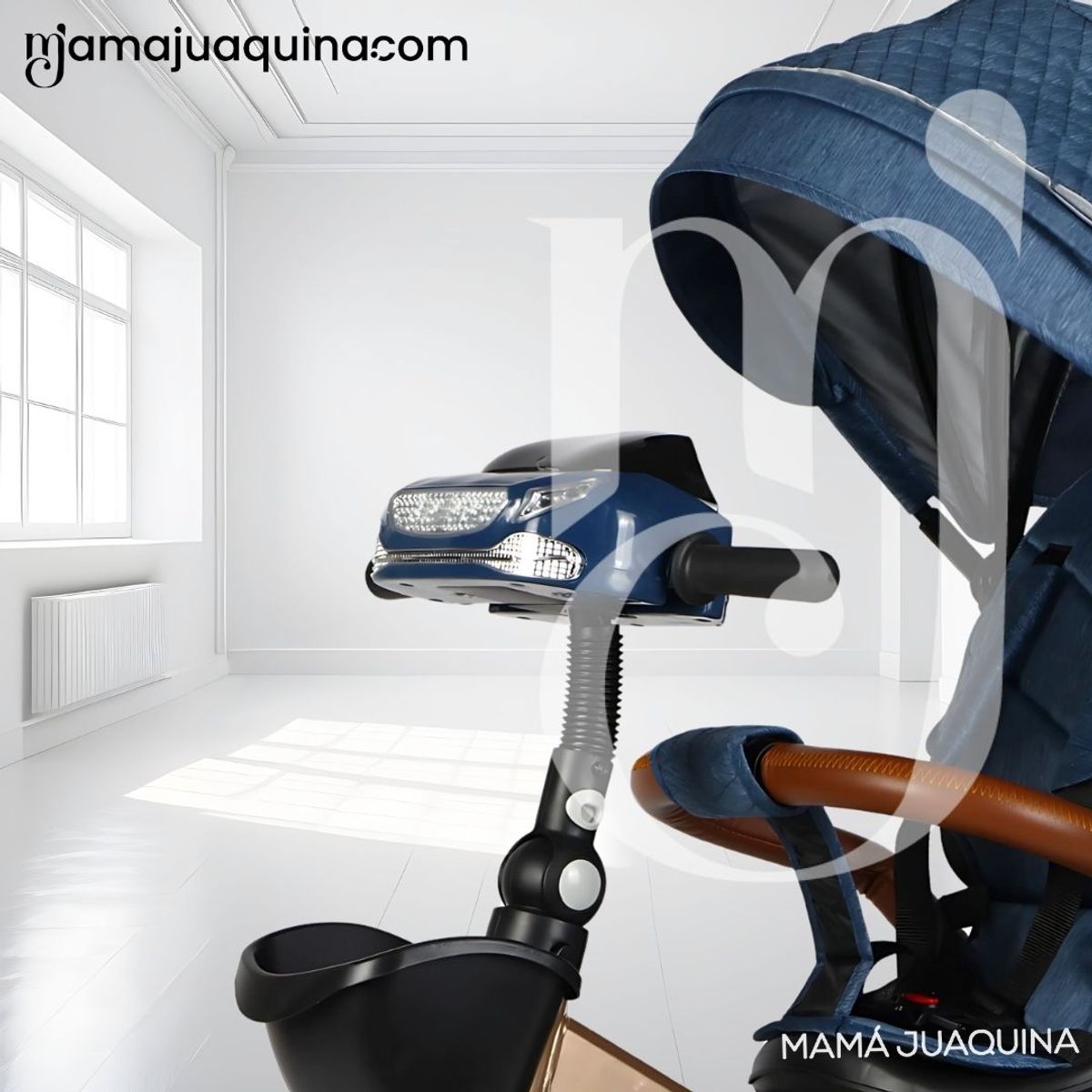 VOYAGE - Triciclo Guiador 3 En 1 «GOLDEN PRIME» con Bluetooth Blue