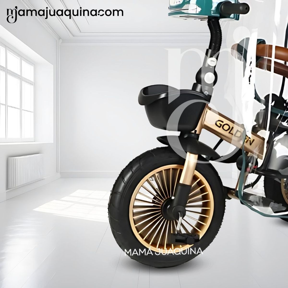 VOYAGE - Triciclo Guiador 3 En 1 «GOLDEN PRIME» con Bluetooth Green