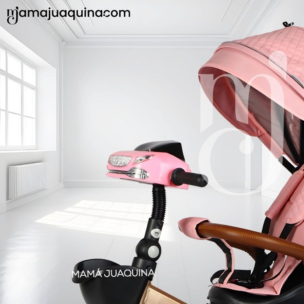 VOYAGE - Triciclo Guiador 3 En 1 «GOLDEN PRIME» con Bluetooth Pink