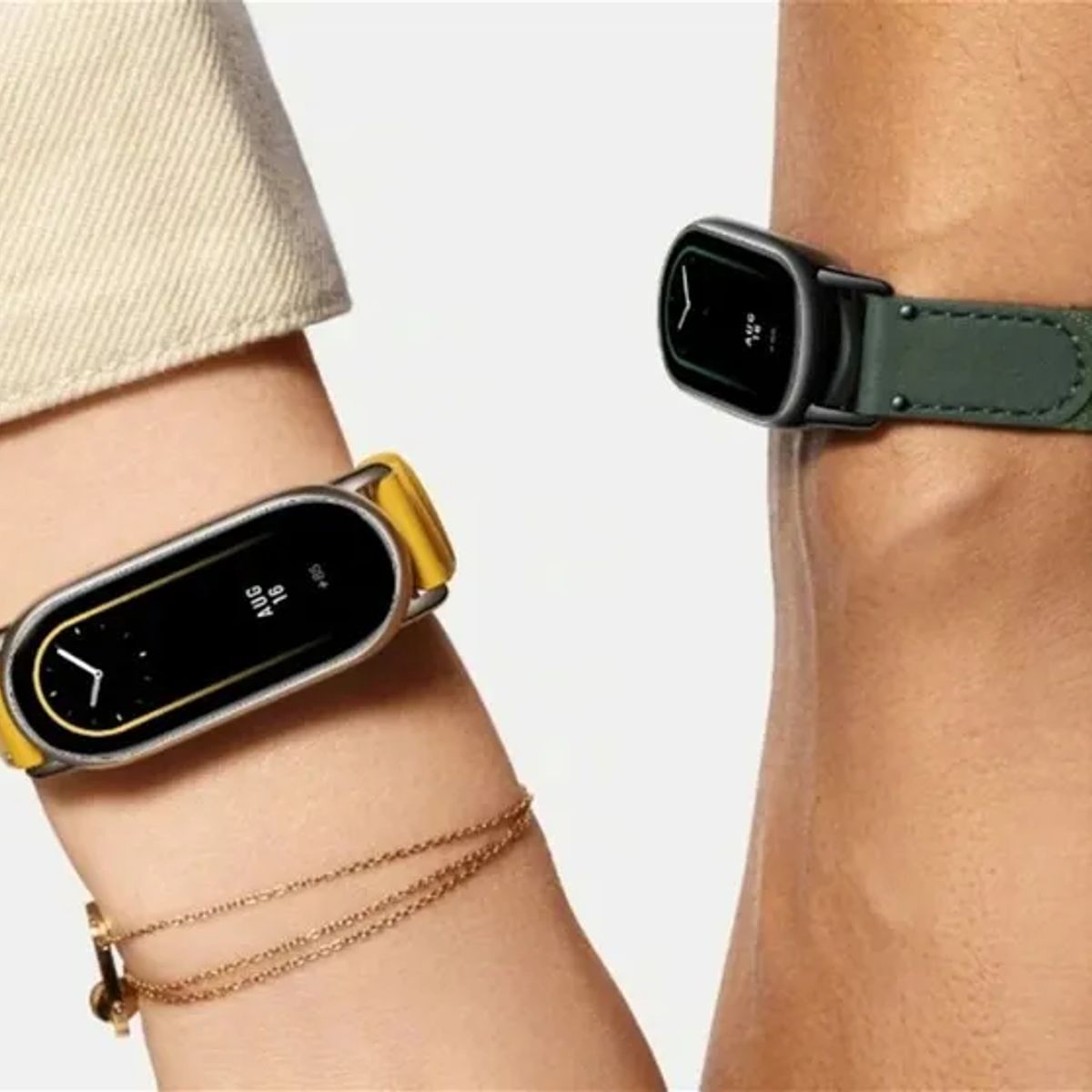 GENERICO - CORREA DE CUERO Y NYLON PARA XIAOMI SMART BAND 8-9-10 VERDE