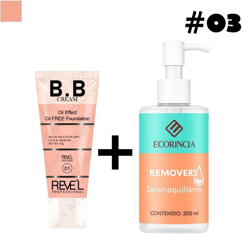 GENERICO - Pack BB Cream  Matte 03 REVEL + Removedor Ecorincia 200 ml