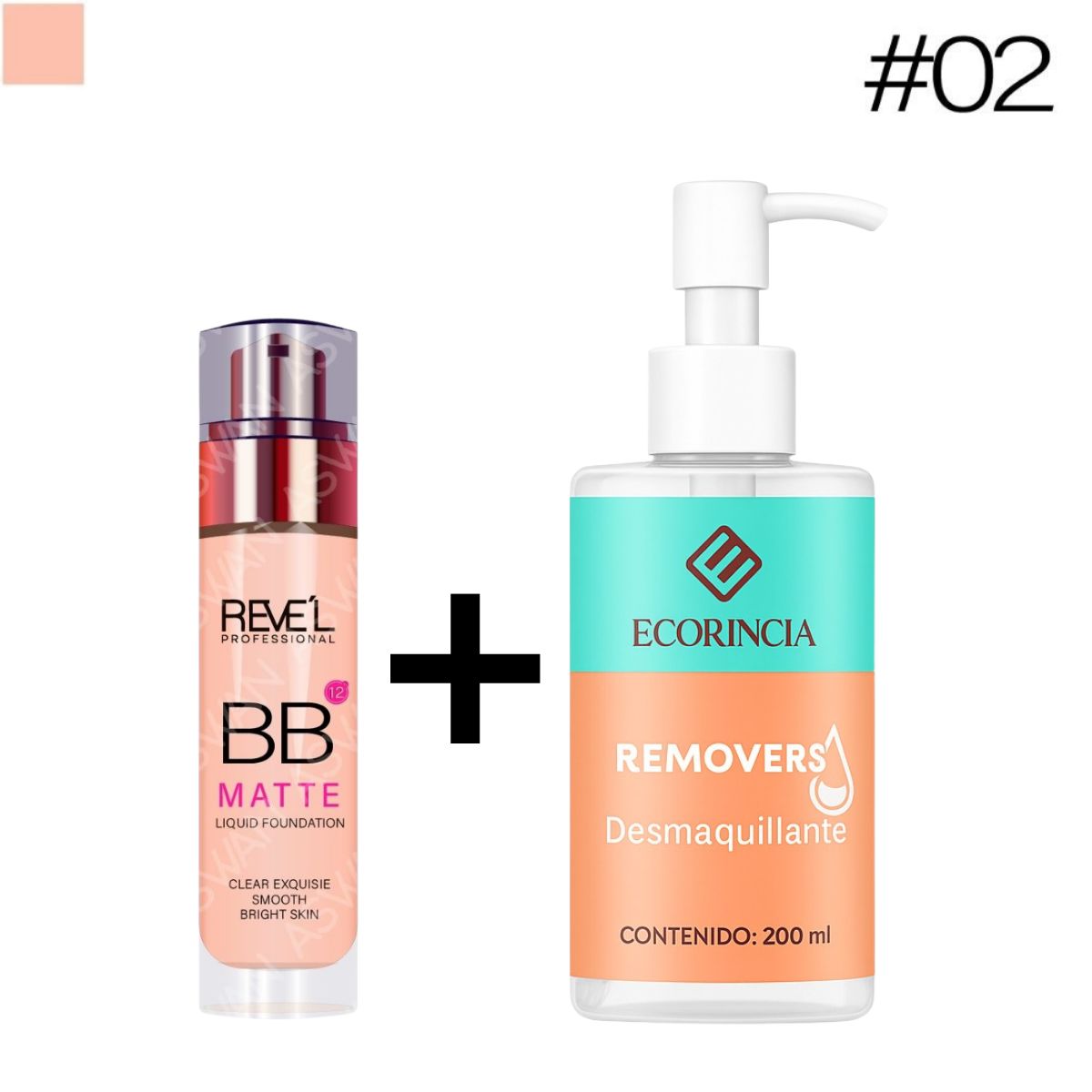 GENERICO - Pack BB Matte Liquid 02 REVEL + Removedor Ecorincia 200 ml