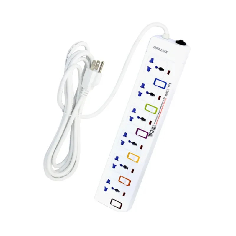 OPALUX - Supresor de Picos 6 Salidas con Toma a Tierra OP-E106T OPALUX