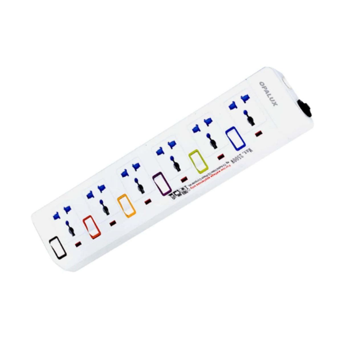 OPALUX - Supresor de Picos 6 Salidas con Toma a Tierra OP-E106T OPALUX