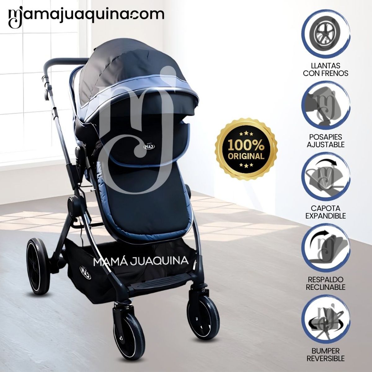 BABY - Coche Moisés Travel System «NEW LONDRES» Blue