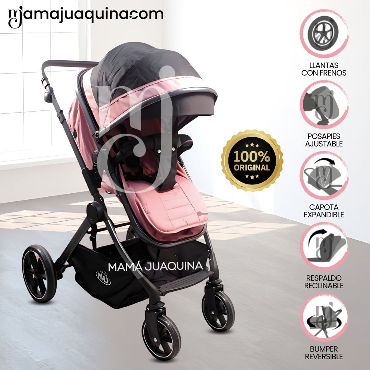 Baby - Coche Moisés Travel System «NEW LONDRES» Pink