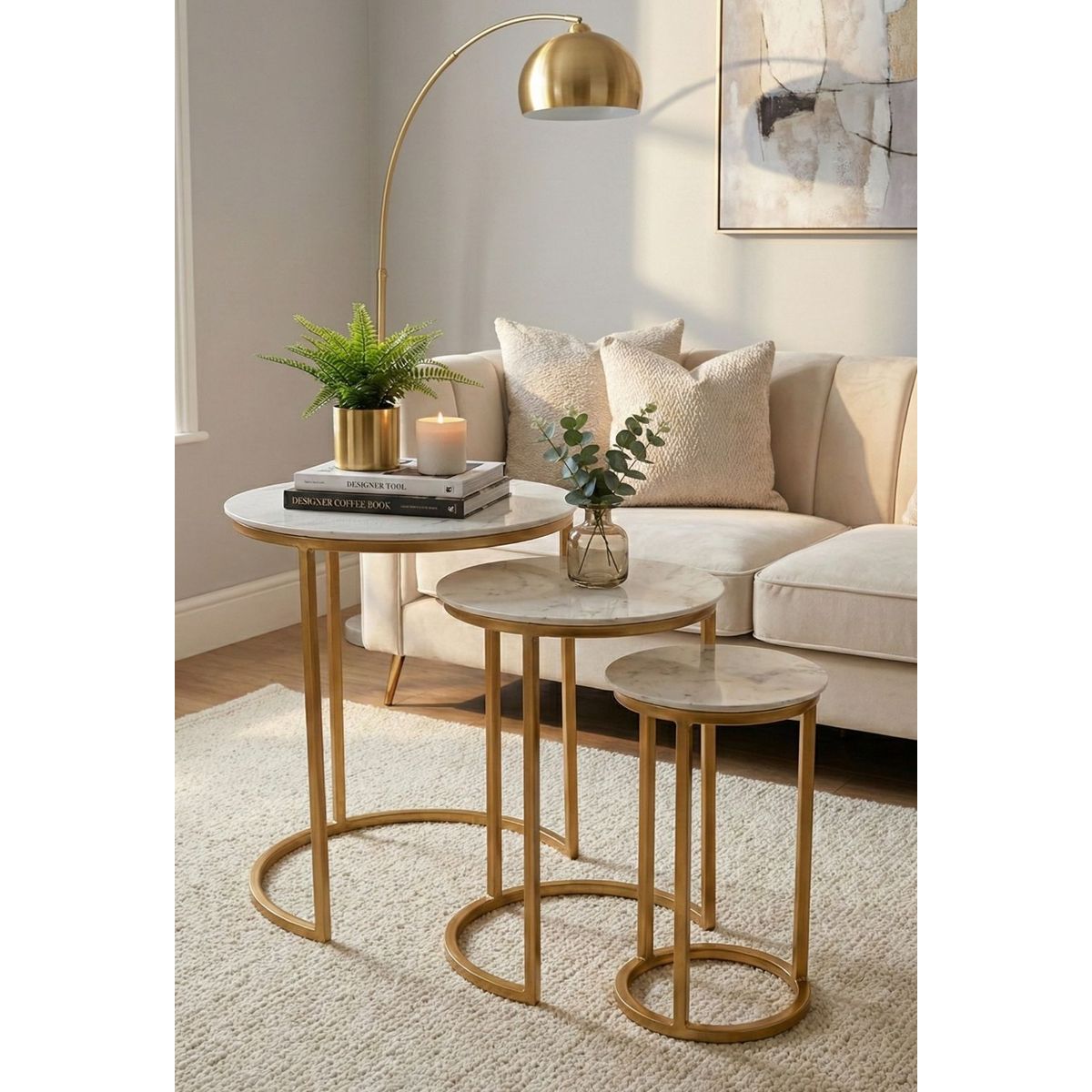 GENERICO - MESA DE CENTRO - SET DE 3 - BLANCO IBIZA