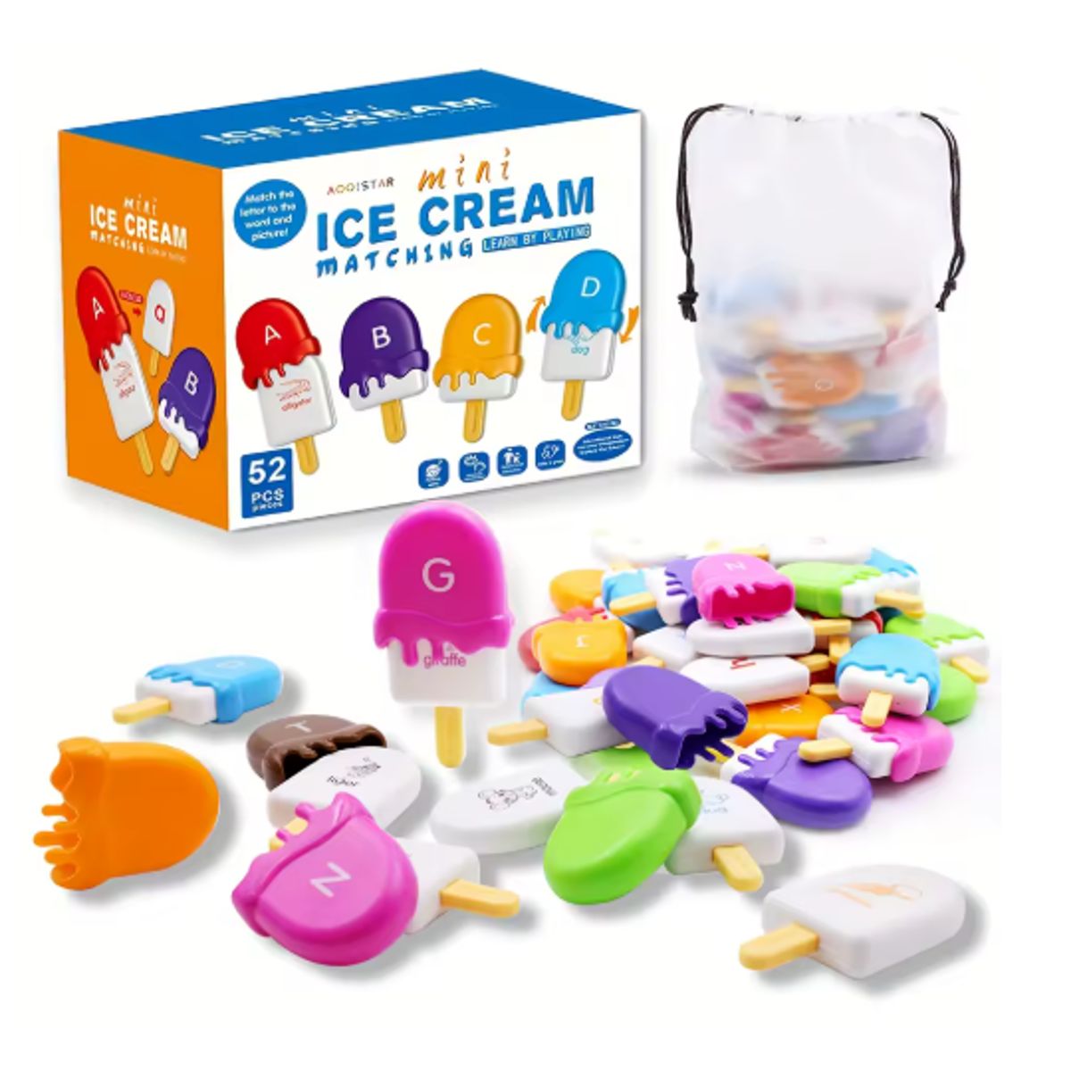 GENERICO - Juego de Asociación con paletas de helado realista mini