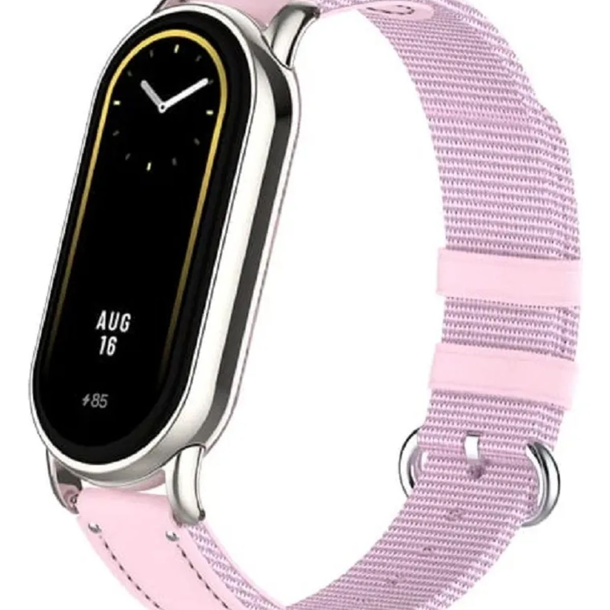 GENERICO - CORREA DE CUERO Y NYLON PARA XIAOMI SMART BAND 8-9-10 ROSA CHICLE