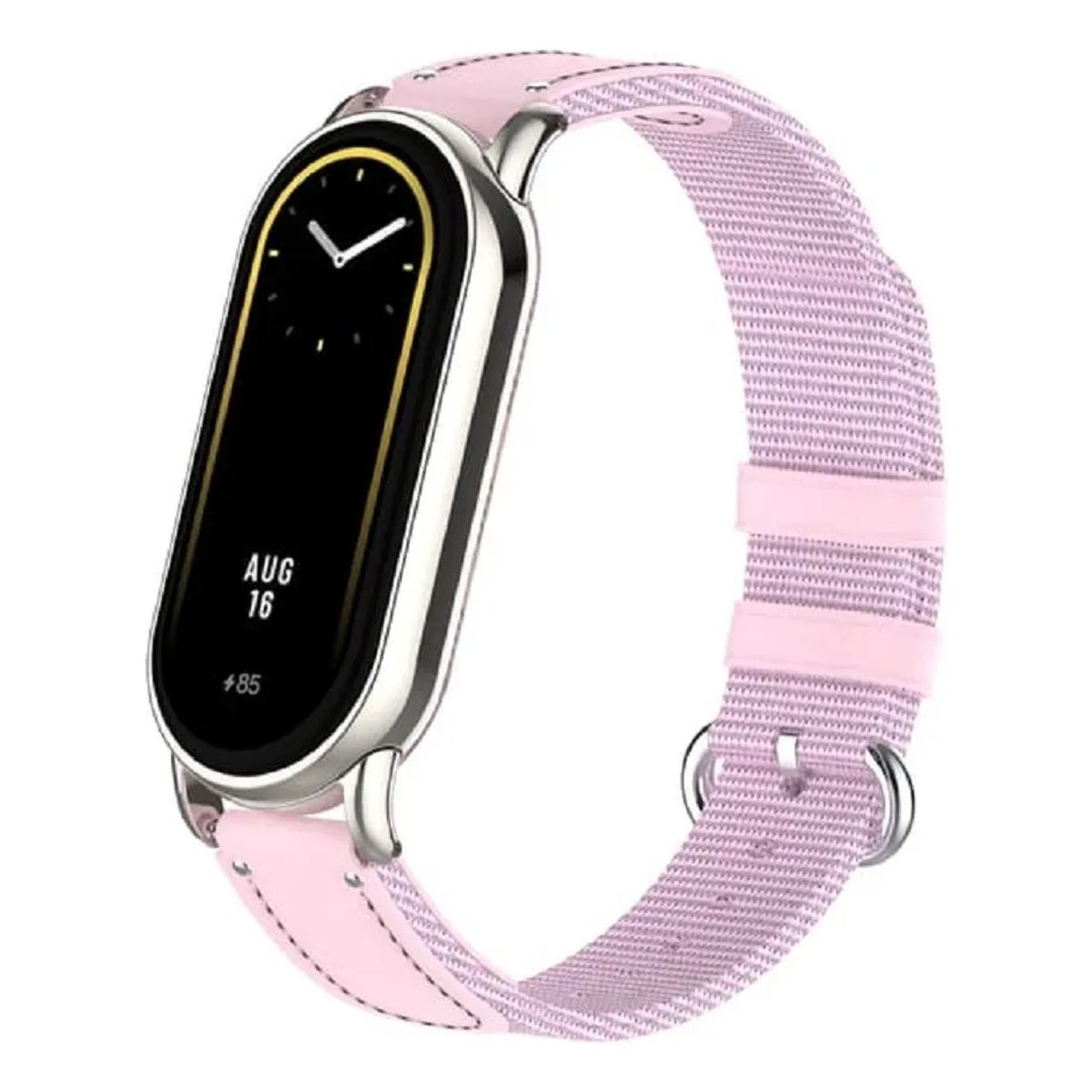 GENERICO - CORREA DE CUERO Y NYLON PARA XIAOMI SMART BAND 8-9-10 ROSA CHICLE