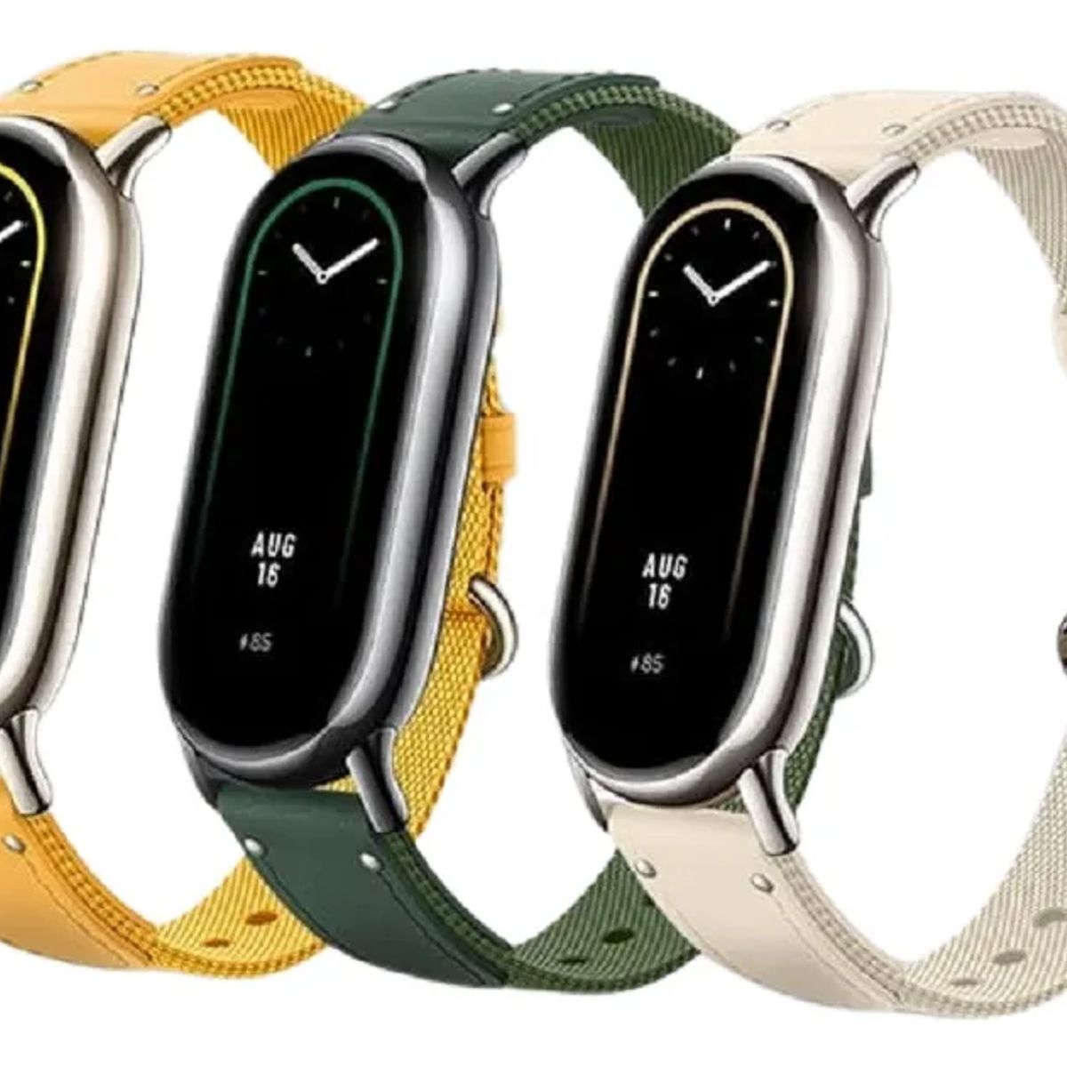 GENERICO - CORREA DE CUERO Y NYLON PARA XIAOMI SMART BAND 8-9-10 ROSA CHICLE