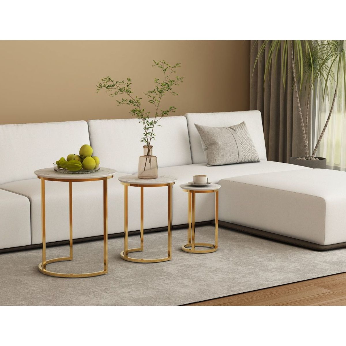 GENERICO - MESA DE CENTRO - SET DE 3 - RIVIERA MARBLE