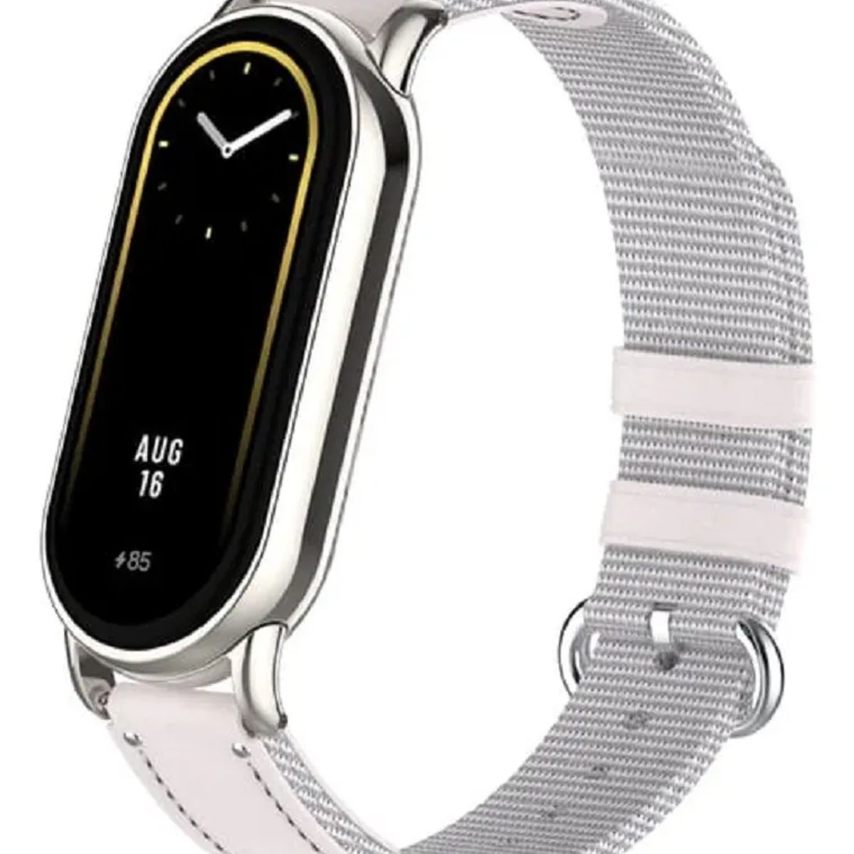 GENERICO - CORREA DE CUERO Y NYLON PARA XIAOMI SMART BAND 8-9-10 GRIS