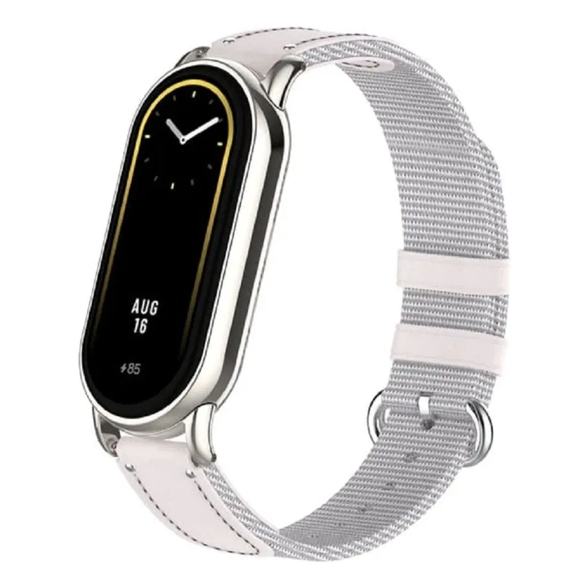 GENERICO - CORREA DE CUERO Y NYLON PARA XIAOMI SMART BAND 8-9-10 GRIS