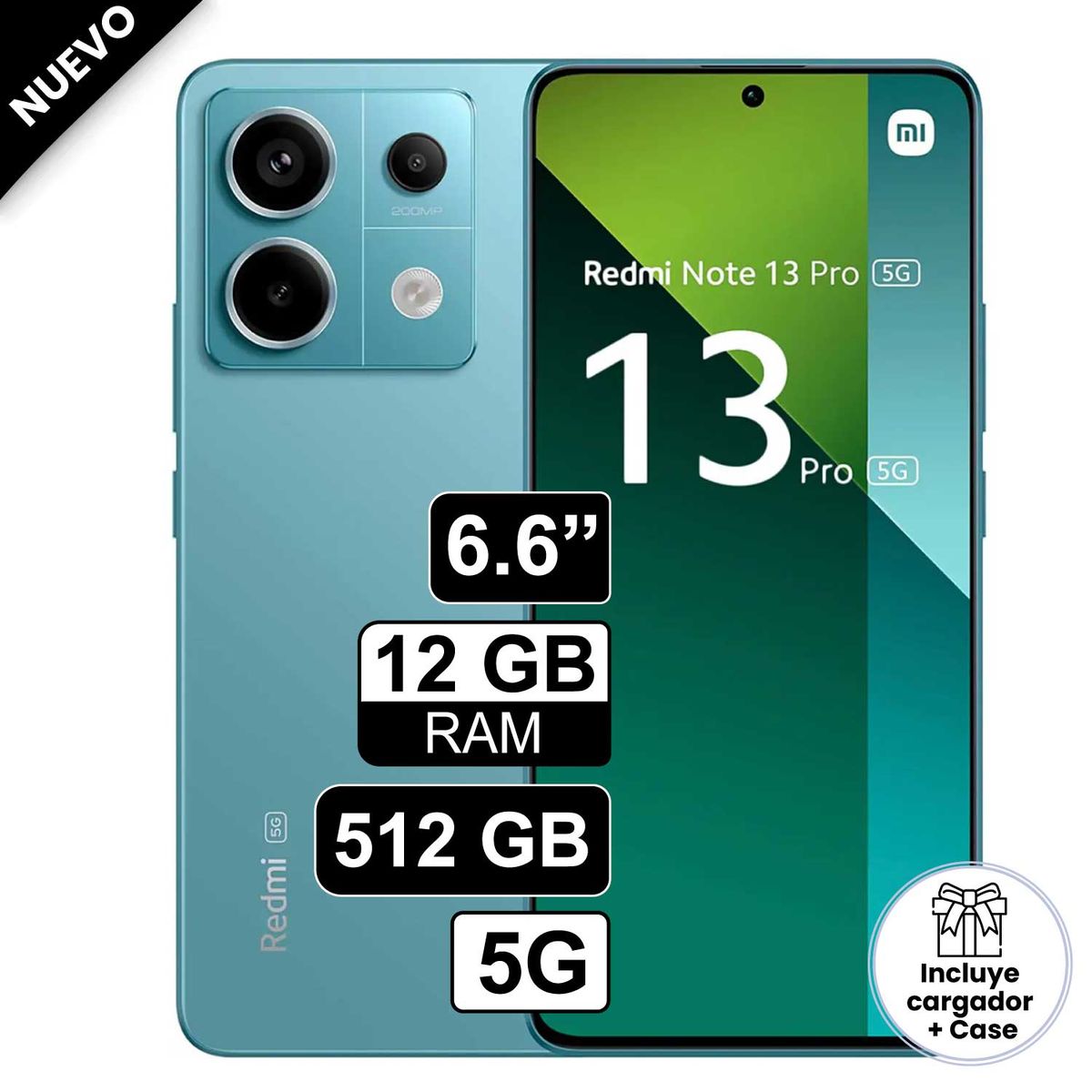 REDMI - Celular Xiaomi Redmi Note 13 Pro 5G 6.6" Pulg 12GB RAM 512GB 200MP Azul