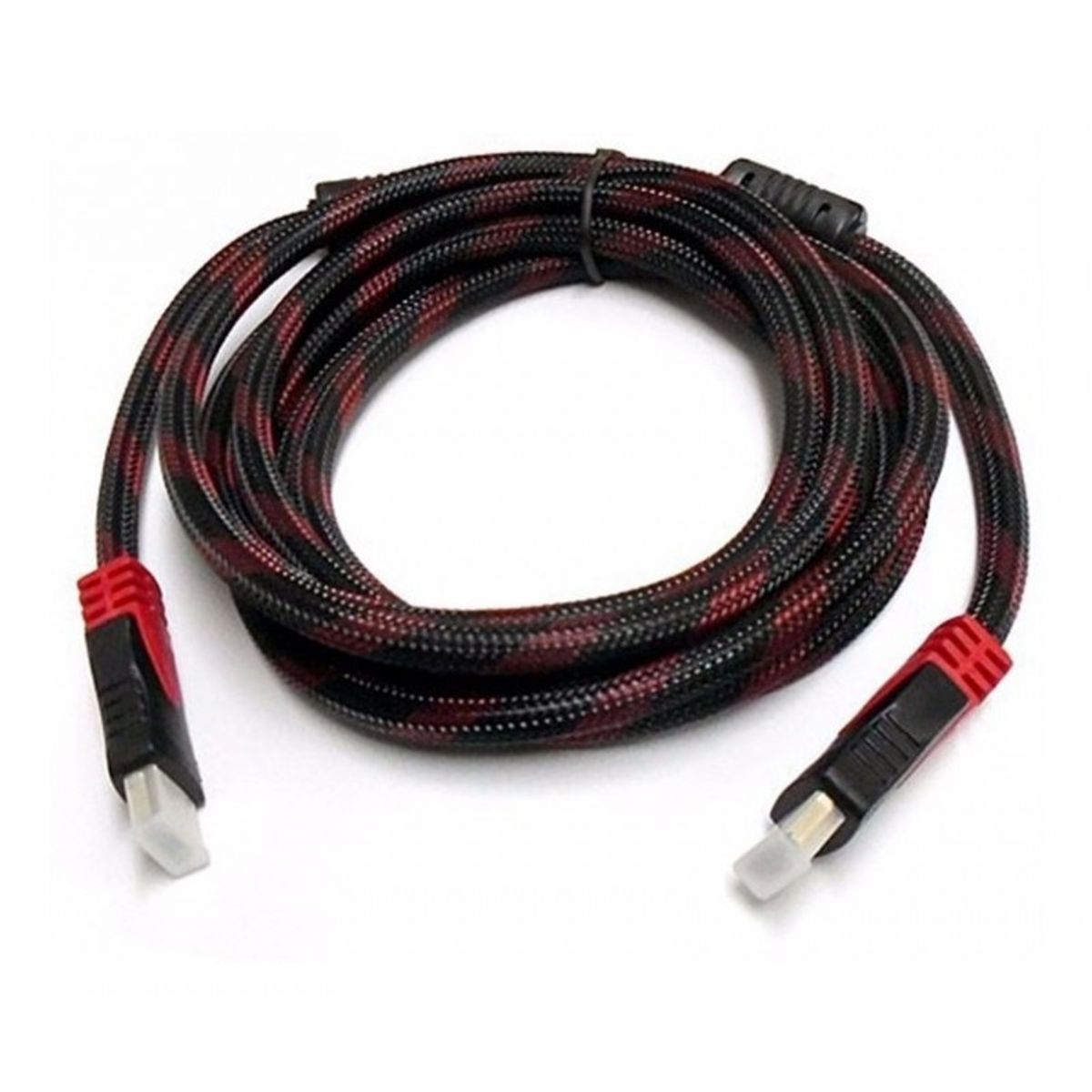GENERICO - CABLE HDMI CON FILTROS 3METROS ENMALLADO NEGRO CON ROJO FULL1080P