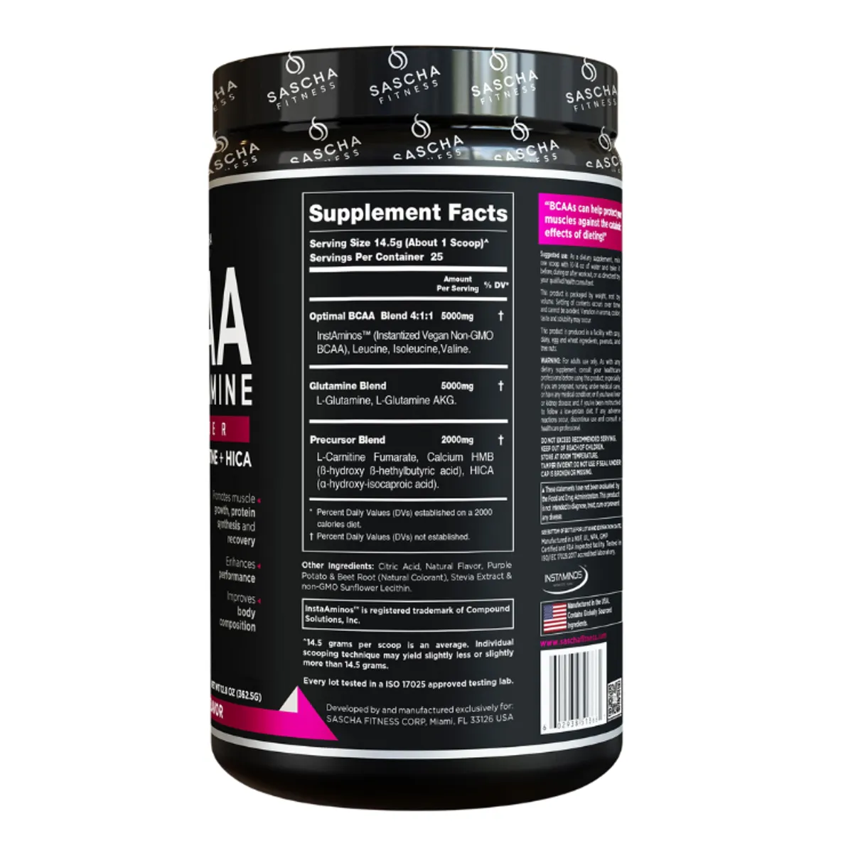 SASCHA FITNESS - Bcaa Glutamina Uva