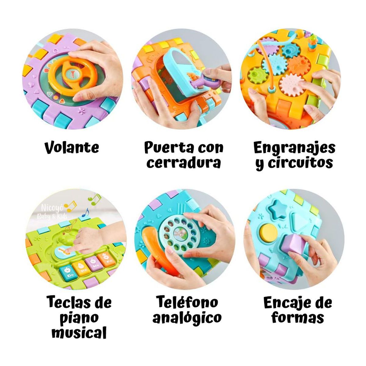 HUANGER - Cubo Didáctico 6 en 1 Puzzle para Bebés