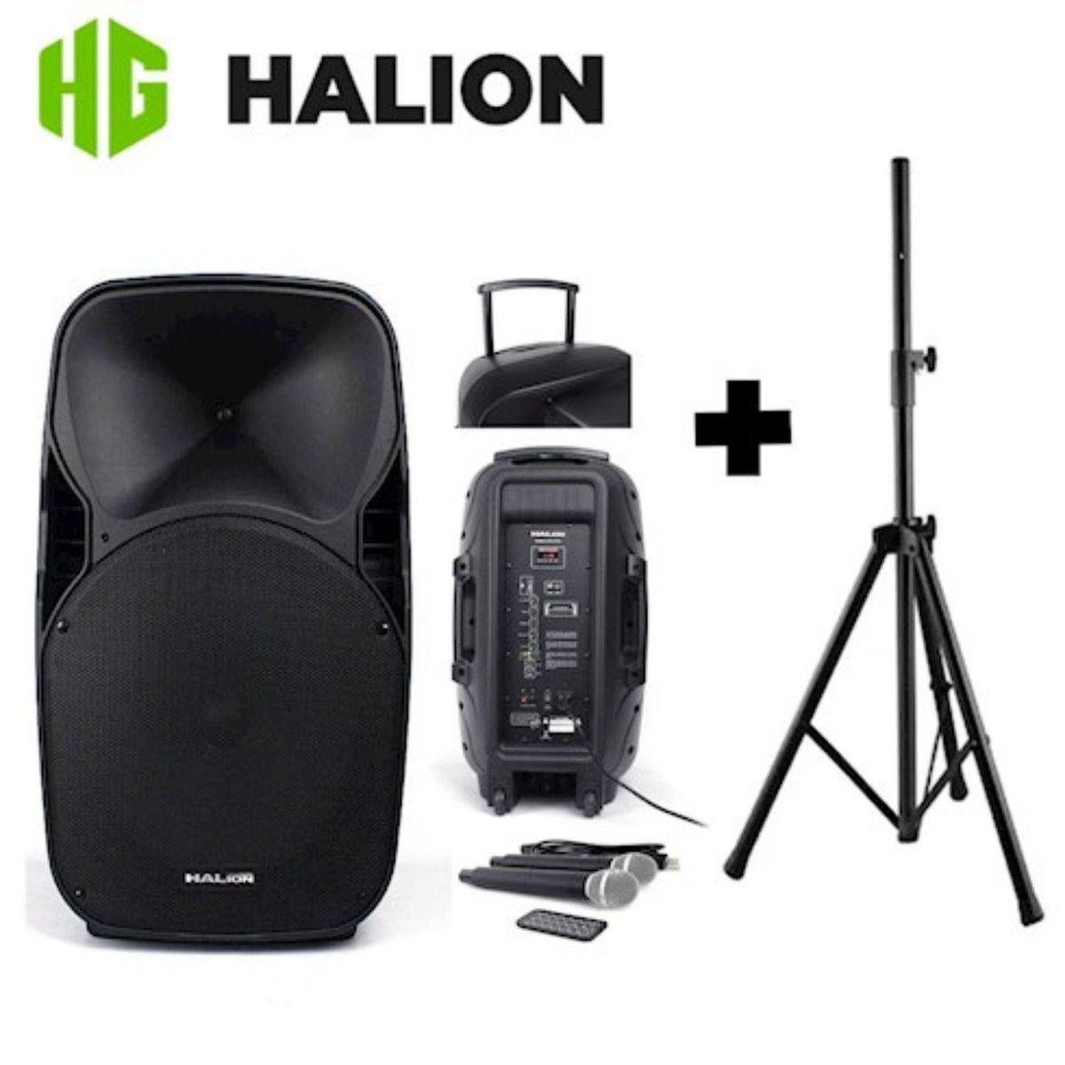 HALION - Parlante Activo Halion PHA15AL Batería Recargable con soporte