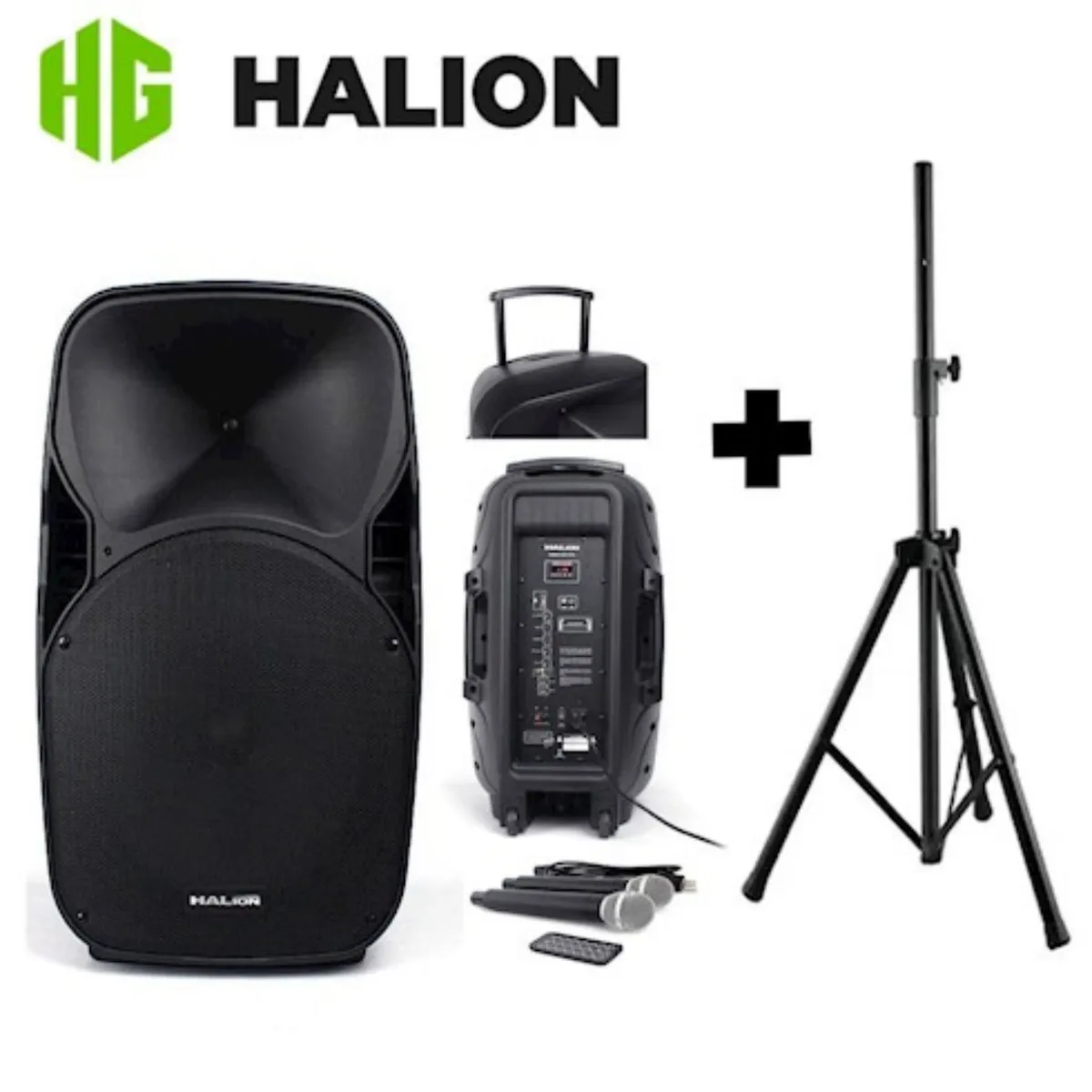 HALION - Parlante Activo Halion PHA15AL Batería Recargable con soporte