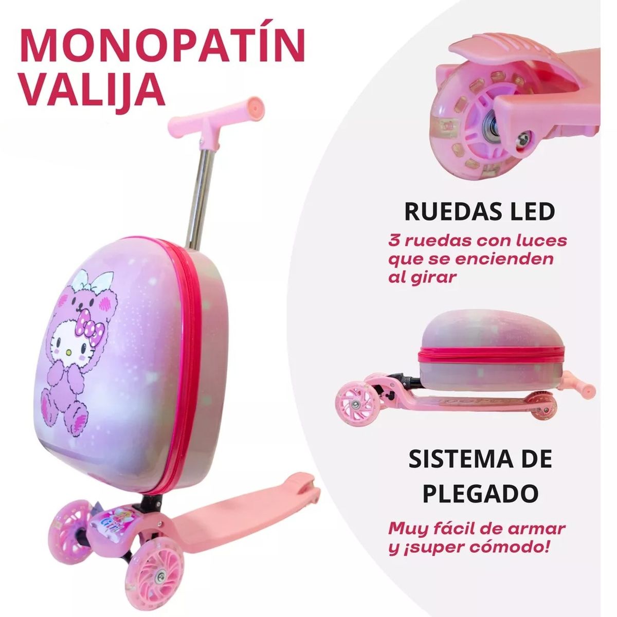 GENERICO - Mochila Scooter Infantil 2 en 1