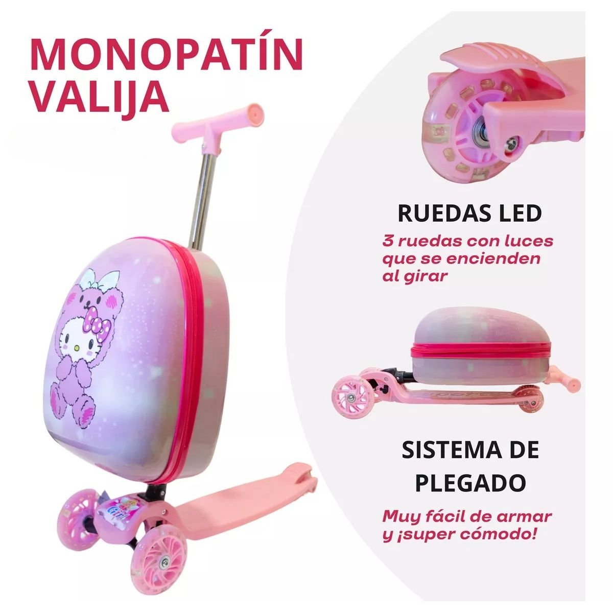 GENERICO - Mochila Scooter Infantil 2 en 1