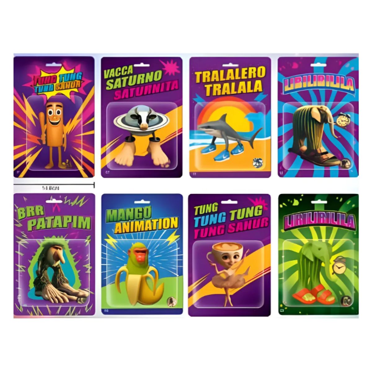 GENERICO - Set 8 Figuras Brainrot Tralalero Tralala Serie 1