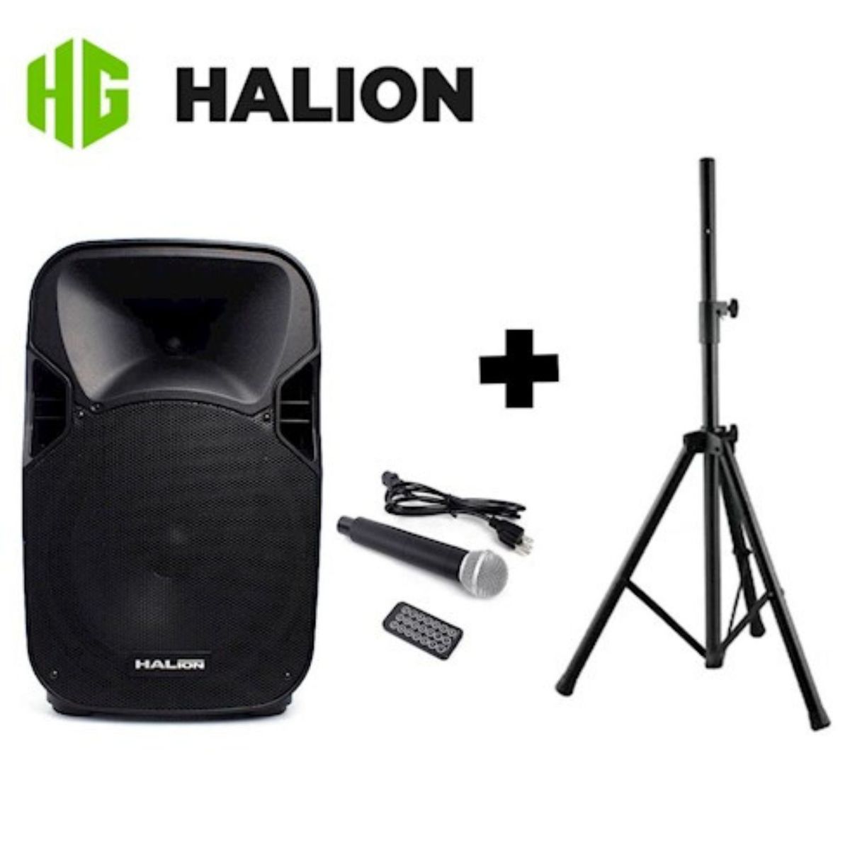 HALION - Parlante Activo Halion PHA 12AL Recargable 600W USB BT + Soporte