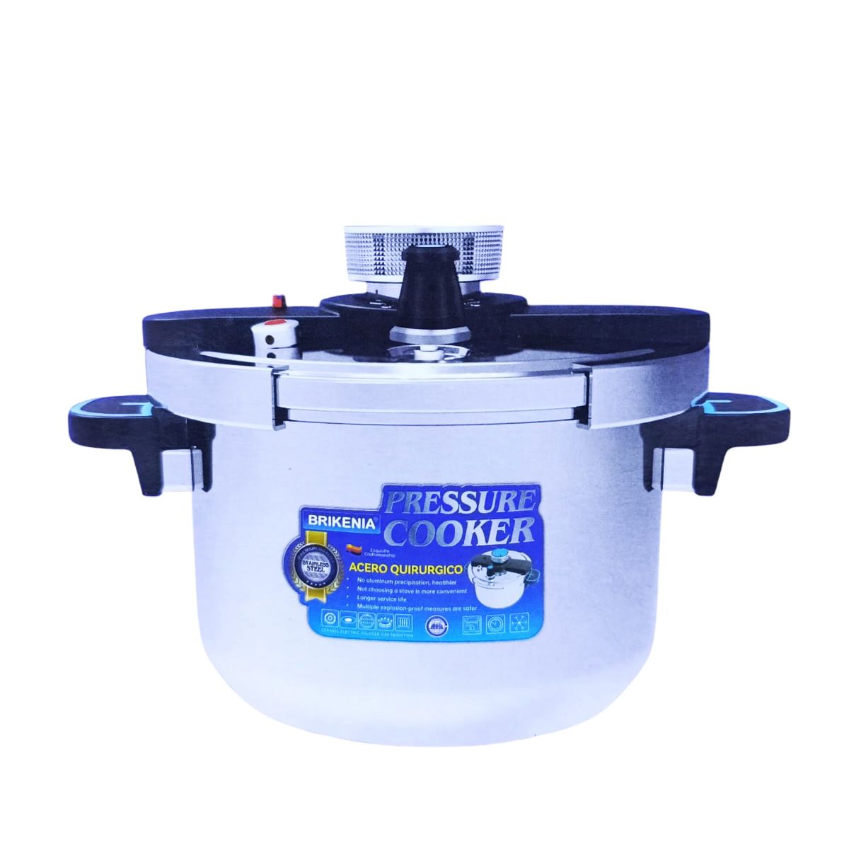 GENERICO - OLLA BRIKENIA DE ACERO QUIRURGICO 5 LITROS BK-K50L PLATEADO