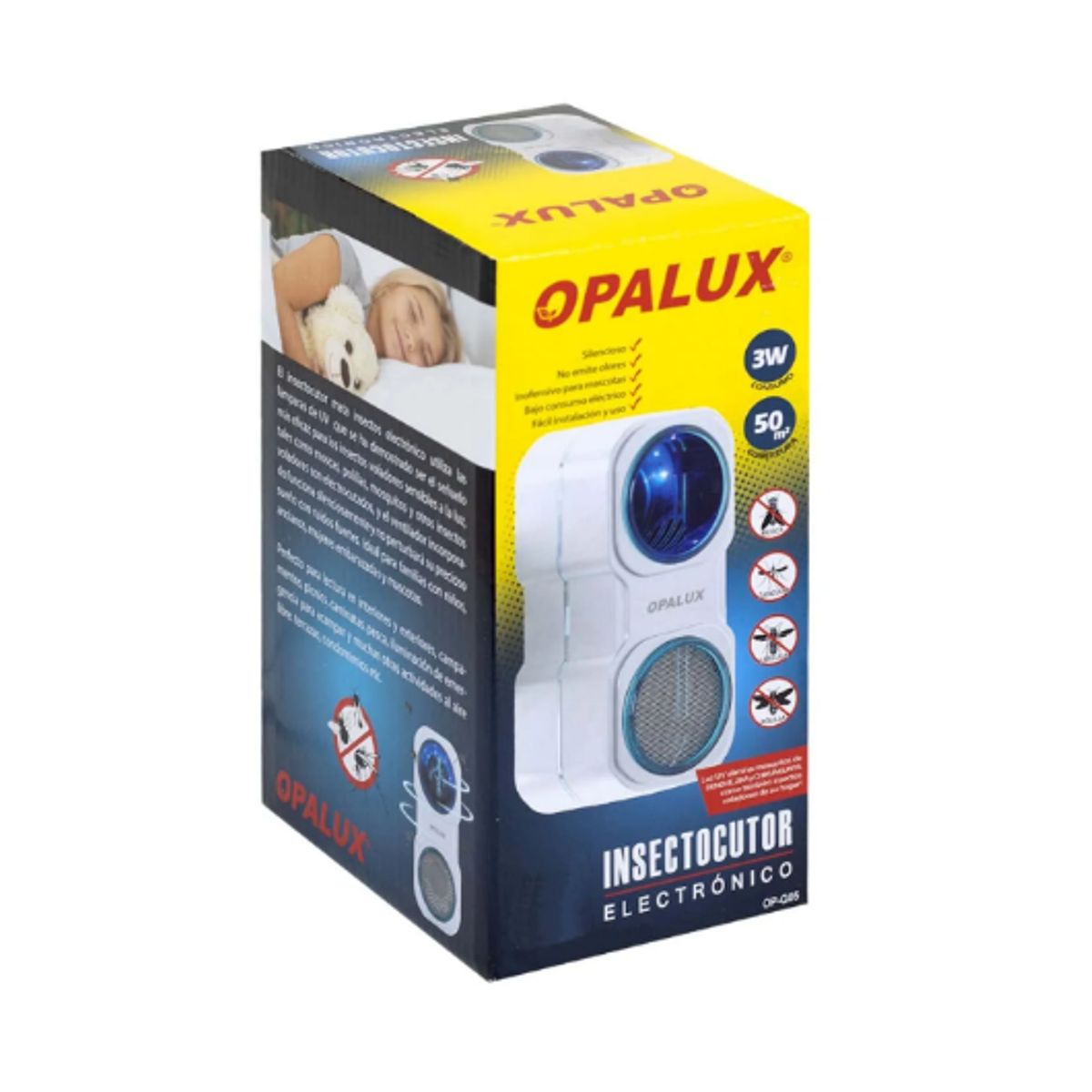 OPALUX - Insectocutor Electrónico con Extractor 3W OP-G05 OPALUX