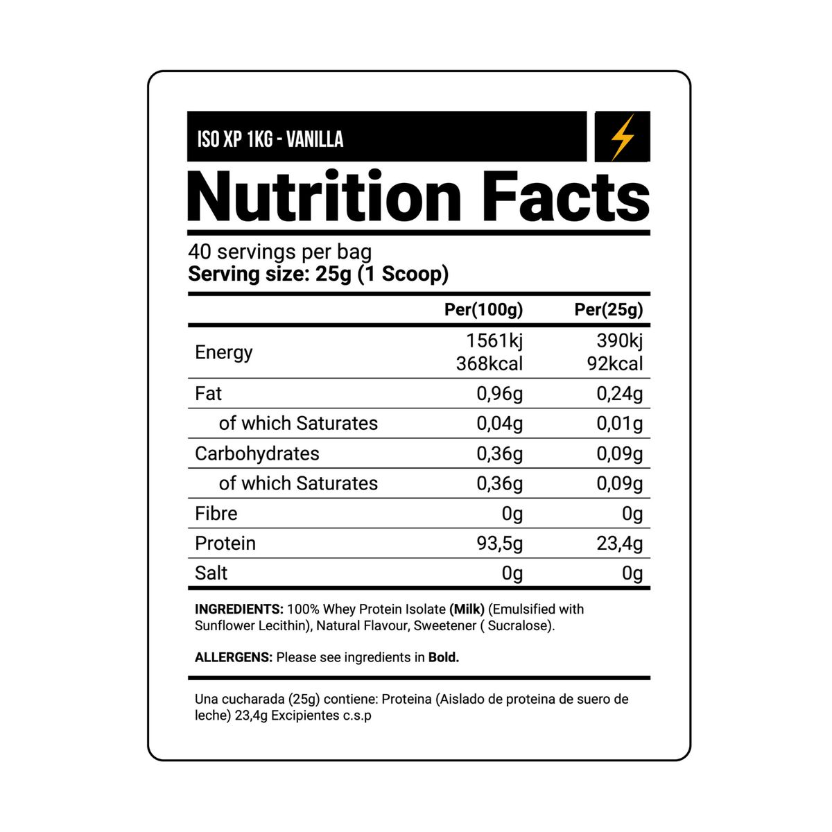 APPLIED NUTRITION - ISO XP 1kg VAINILLA - PROTEÍNA ISOLATADA