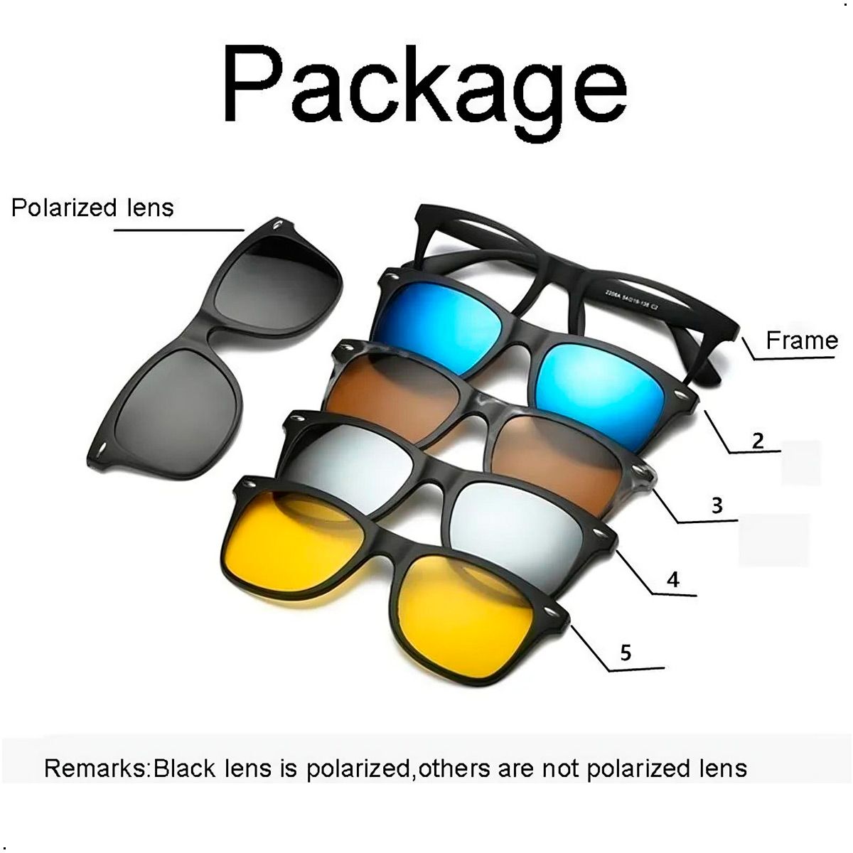 GENERICO - Lentes Magnetico De Sol Polarizado  Proteccion Uv 6 En 1