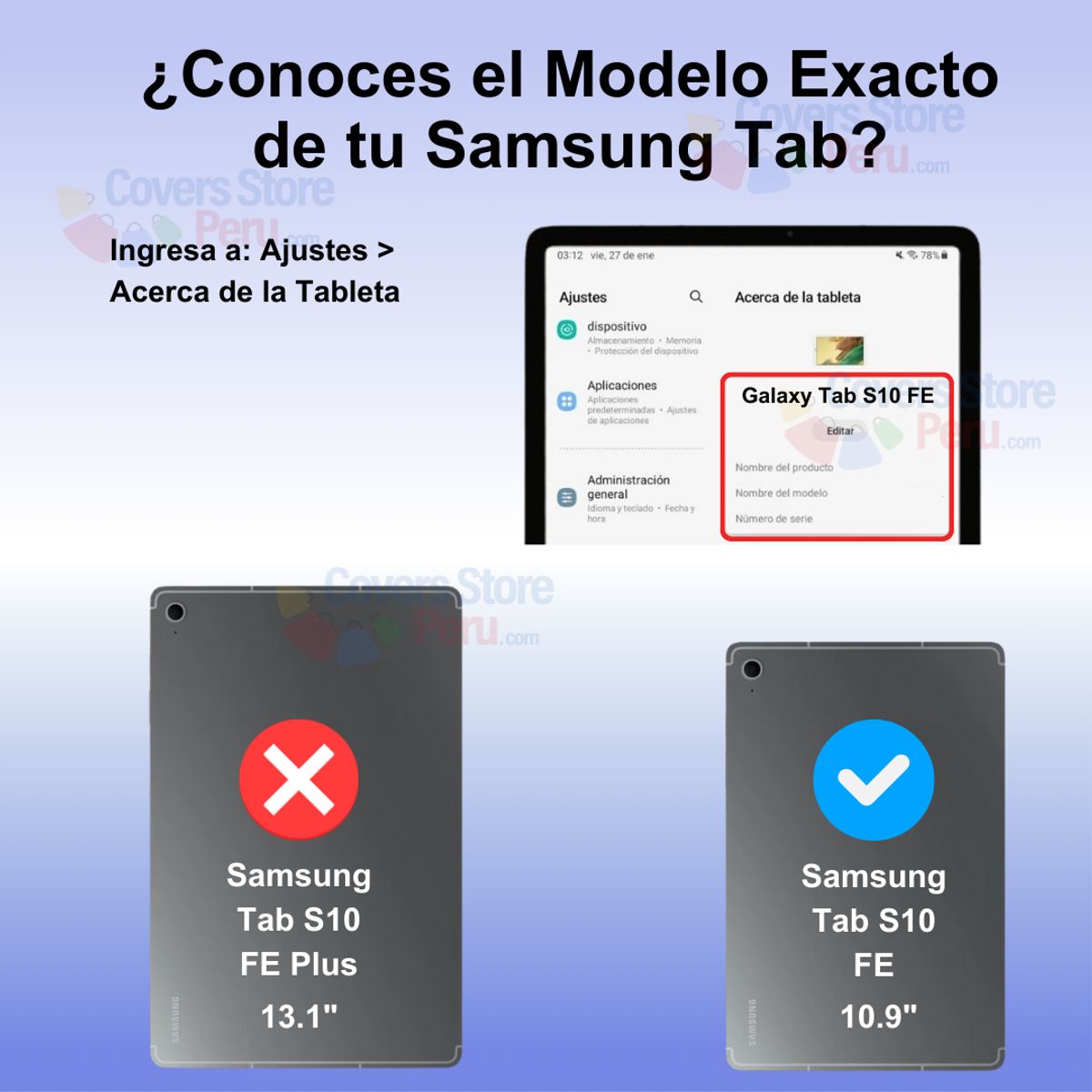 GENERICO - Funda para Samsung Tab S10 fe 109 Flipcover Giratoria Azul