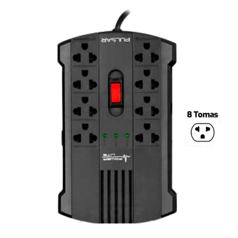 POWER LITE - PULSAR AVR PLI1200 1200VA600W 8SALIDAS 4AVR+4PROTECT POWER LITE