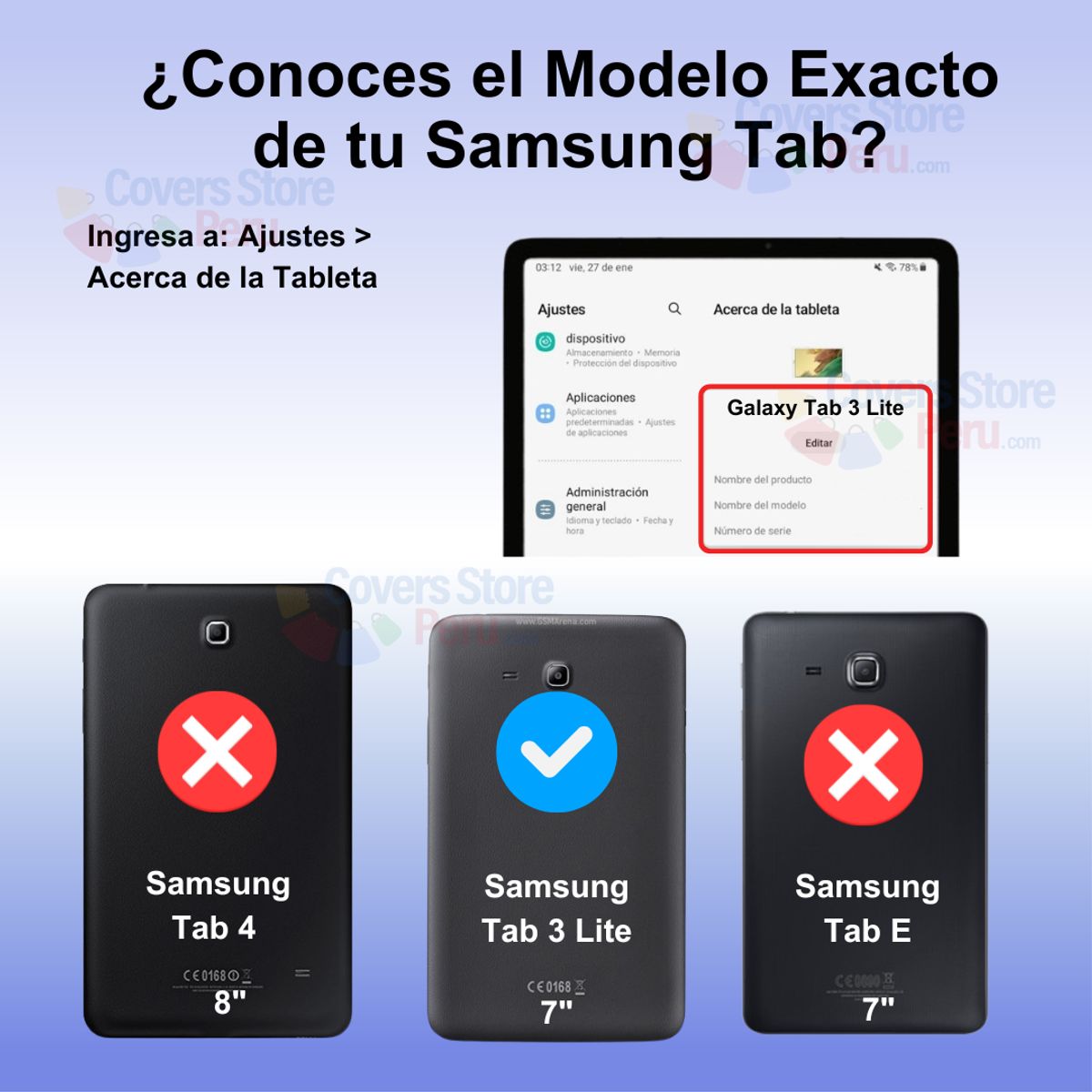 GENERICO - Funda para Samsung Tab 3 Lite 7 Flipcover Giratoria Azul